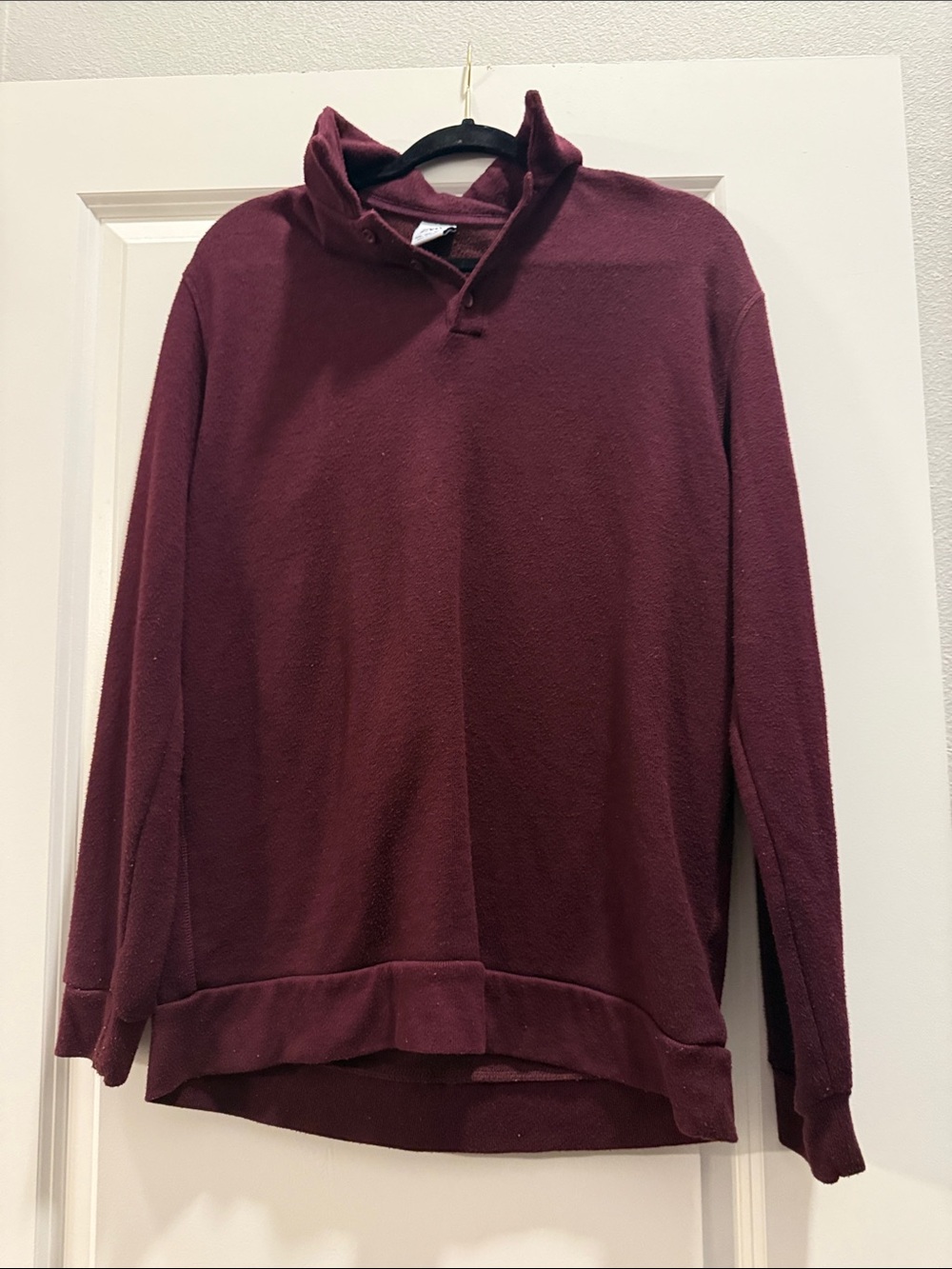 Zara Men's Maroon Zip-Front Funnel Neck Sweater